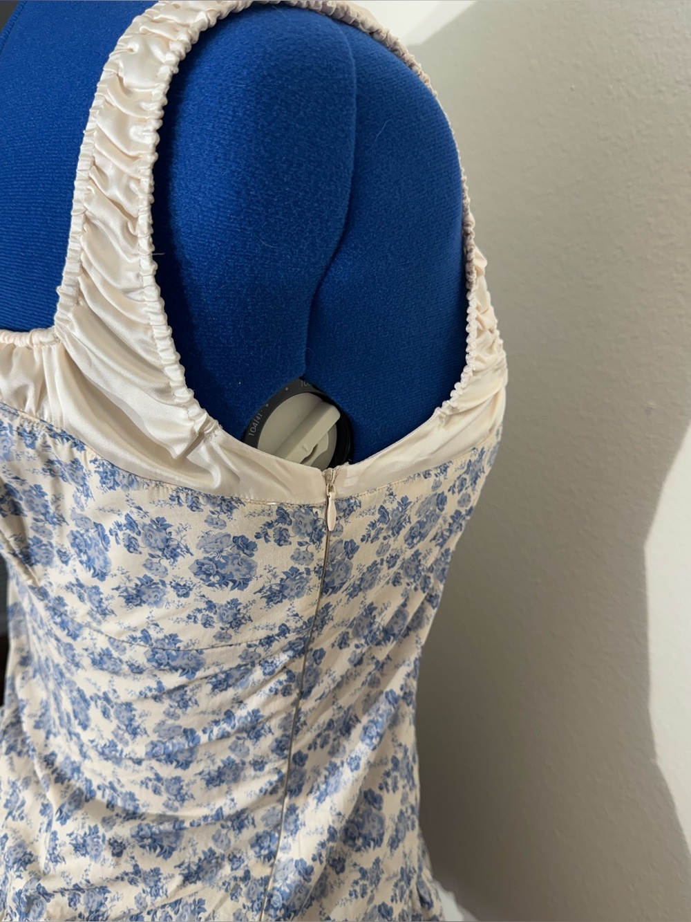 ASTR The Label Floral Milkmaid Bubble Hem Dress- Blue Floral- Size Large - Picture 11 of 13